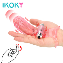 IKOKY-vibrador con funda para el dedo para mujer, consolador con masaje estimulación del clítoris, productos sexuales, masturbador femenino 2024 - compra barato