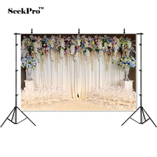 SeekPro flowers curtains  wedding Banner Photo Backgrounds Printed Studio Professional Indoor Photographic Backdrops 2024 - buy cheap