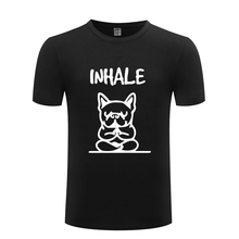 Мужская футболка с коротким рукавом и круглым вырезом French Bulldog, хлопковая Повседневная футболка для йоги, 2018 2024 - купить недорого