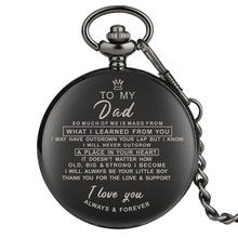 Relógios de bolso grandes para homens, presente especial para relógio de bolso de pai para meu pai, série pingente, relógio com colar 2024 - compre barato
