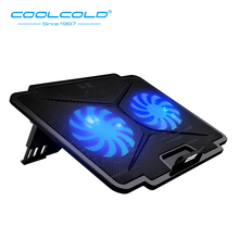 COOLCOLD 2 USB Laptop Cooling Pad Five Adjustable Angles USB Cooler Fan Cooling Stand With Led Light For 12-15.6'' Notebook 2024 - buy cheap