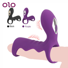 OLO 10 Speed Delay Ejaculation Penis Rings Vibrator Silicone G Spot Stimulation Male Masturbation Sex Toys for Men 2024 - buy cheap