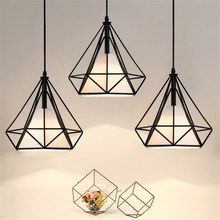Pendant Lamp Iron Art Diamond Geometric Chandelier Ceiling Hanging Lamp LED Pendant Light 2024 - buy cheap