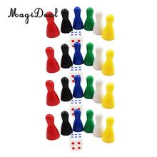 MagiDeal 24Pcs Chessman Chess Pieces and 4 Dices Board Game Accessories Children Toys 2024 - buy cheap