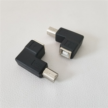 Адаптер для порта принтера USB 2,0 Type B, переходник на 90 градусов под прямым углом, удлинитель для принтера, сканер черного цвета 2024 - купить недорого