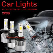 Super brillante 2 uds S2 bombillas Led de faro delantero de coche COB H1 H3 H4 H7 H11 H13 9005/HB3 9006/HB4 8000LM 6500K DC 9-32V del coche Led para faros delanteros 2024 - compra barato