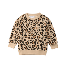 2019 niño pequeño bebé Unisex niños niña niño Top con estampado de leopardo cuello redondo primavera invierno camiseta sudaderas 2024 - compra barato