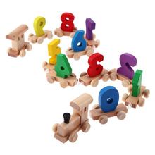 Wooden Toys Digital Small Train 0-9 Number Railway Model Cognition Learning Educational Interesting Toys For Children Kids Gfit 2024 - buy cheap
