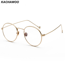 Kachawoo Computer Eyeglasses For Men Optical Gold Silver Anti Blue Light Glasses Frame Women Retro Round Metal Frame 2024 - buy cheap