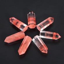 100% Natural Red Fluorite Quartz Crystal Stone Point Healing Hexagonal Quartz Crystal Wand Treatment Stone #BW 2024 - buy cheap