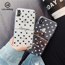 Lovebay чехол для телефона для iPhone 6, 6s, 7, 8 Plus, X, XR, XS, Max, мультфильм, любовь, сердце, я люблю тебя, прозрачный мягкий ТПУ для iPhone XS, чехол для телефона 2024 - купить недорого