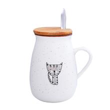 Lovely Kittens Coffee Mug With Wooden Cover and Spoon Creative Ceramic Milk Tea Water Cup Mug Drinkware Birthday Gift 2024 - buy cheap