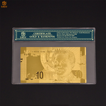 Hot Sale African Gold Banknotes 2014 South Africa 10 Rand Gold Plated World Paper Money Collection With COA Frame 2024 - buy cheap