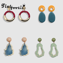 Flatfoosie 2019 New Trendy Ethnic Resin Multicolor Bohemian Drop Dangle Earrings For Women Vinatge Wedding Pendant Earring Party 2024 - buy cheap