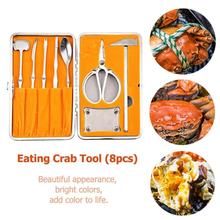 8 Pcs/set Stainless Steel Eating Crab Tools Lobster Crab Cracker Tool Kit Seafood Tools Set Kitchen Spooner Small hammer Gadget 2024 - buy cheap