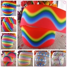 18032203, 1" 25mm or 1.5" 38mm 10 yards/lot rainbow printed grosgrain ribbons cartoon ribbon DIY handmade materials 2024 - buy cheap