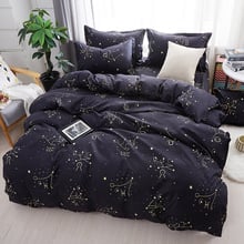 Galaxy star conjunto de cama de edredom com constelação, roupa de cama casal king size peças 2024 - compre barato