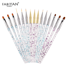 Nail Art Brush 3Pcs/Set Acrylic Handle Liner Painting Line Grid Flower 3D Design Drawing Round UV Gel Extension Builder Flat Pen 2024 - купить недорого