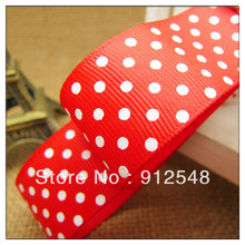 free shipping,red ribbon with white dot,Size 1" (25mm) Solid Grosgrain Ribbon Satin Ribbons,yd003 2024 - buy cheap