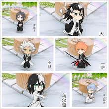 10 pcs/lot Anime BLEACH Acrylic Keychain Toy Kurosaki ichigo Rukia Figure Bag Pendant Double sided Key Ring Doll for Gifts 2024 - buy cheap