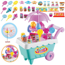 19pcs Set Ice Cream Trolley Cart Plastic Pretend Play Food Dessert Toy For Children Kids YJS Dropship 2024 - buy cheap