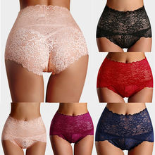 Plus Size Women Lace Sexy Lingerie High Waist Lace Panties Briefs Sleepwear Underwear For Female Hipster Underpant 2024 - buy cheap