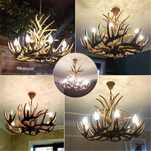 Nordic Candle Antler LED Chandelier Lighting American Hanging Lamp Resin LOFT LED Pendant Lamps Home Decoration Kitchen Fixtures 2024 - buy cheap