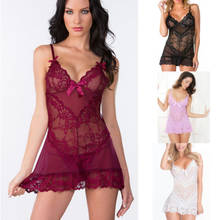 Sexy Lingerie Sleepwear Lace Teddy Women's G-string Underwear Babydoll Nightwear 2024 - buy cheap