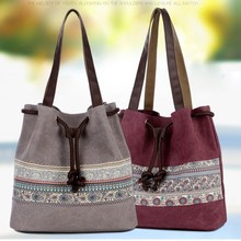 Женские холщовые сумки в стиле ретро, винтажные сумки через плечо для шоппинга 2024 - купить недорого