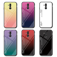 Huawei Companheiro 20 Lite Caso Tampa De Vidro Temperado para Huawei Companheiro 20 Lite Vidro Colorido Tampa Traseira com Moldura Suave para Mate20 Lite 2024 - compre barato