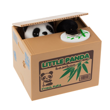 Cajas de dinero con diseño de Panda y gato para niños, hucha de juguete para ladrón, regalo, estola automática, para monedas 2024 - compra barato