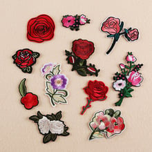 DIY Embroidered Flowers Applique Popular Patches for Clothing Clothes Sticker Clothes Patches 1PC Rose Flowers Iron on 2024 - buy cheap