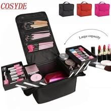 Organizador de maquillaje para mujer, bolsa de gran capacidad, multicapa, para salón de belleza, tatuajes, Nail Art 2024 - compra barato