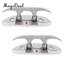 Professional 2 Pieces Boat Flip Up Folding Pull Up Cleat - 4 1/2'' 316 Marine Stainless Steel Kayak Canoe Rowing Boats Accessory 2024 - buy cheap