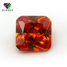 Cubic Zirconia Stone 3x3~10x10mm Loose Octangle Shape Princess Cut Orange CZ Stone 5A Red Synthetic Gems For Jewelry 2024 - buy cheap