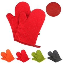 Caliente 2 piezas guantes de silicona resistentes al calor de calidad alimentaria para barbacoa guantes de horno para hornear accesorios para guantes de cocina 2024 - compra barato