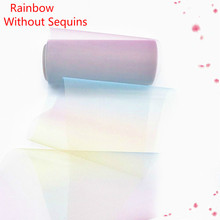 10Yards/roll Rainbow Glitter Tulle Roll Sequin Crystal Organza Sheer Fabric DIY Craft Gift Tutu Skirt Home Wedding Decoration 2024 - buy cheap