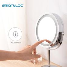 smartloc 2 Face 3X Magnifying Touch Screen LED Lights Bathroom Mirror Makeup Bath Make up Cosmetic Vanity Smart 360 Rotating 2024 - buy cheap