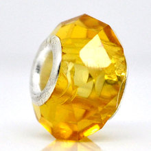 DoreenBeads 20 Pcs Amarelo Facetada de Vidro Beads Fit Charm Bracelet 14x9mm (B08762) yiwu 2024 - compre barato