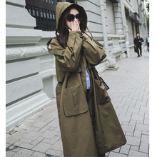 Nova moda 2020 primavera outono feminino casual grandes bolsos soltos trench coat chique feminino blusão trench coats 2024 - compre barato