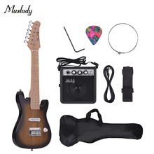 Muslady 28 Inch Kids Children ST Electric Guitar Kit Maple Neck with Mini Amplifier Guitar Bag Strap Pick String Audio Cable 2024 - buy cheap