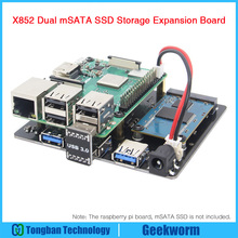 Raspberry Pi Dual mSATA SSD Storage Expansion Board X852 USB3 Module for Raspberry Pi 3 Model B+(plus)/3B/ROCK64 2024 - buy cheap