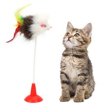 Забавные игрушки для кошек товары для домашних животных перо ложная мышь игрушки для кошек кошачья интерактивная игрушка с нижней присоской товары для кошек 2024 - купить недорого
