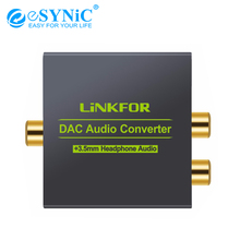 ESYNiC-Convertidor de audio DAC Digital a analógico, con 2 x RCA L/R y 1 x jack de 3,5mm, óptico Digital Coaxial, adaptador Toslink 2024 - compra barato