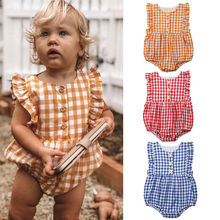 Citgeett Summer Casual Newborn Baby Girls Checks Plaids Bodysuit Jumpsuit Outfits Clothes Sunsuit 2024 - buy cheap