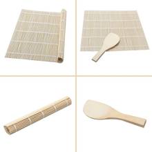 Бамбуковые инструменты для суши, антипригарные приспособления для суши рисовый онигири, роликовый коврик, ручка, рисовое весло, приспособление для суши, инструменты для приготовления рулонов, кухонные аксессуары 2024 - купить недорого