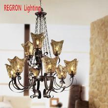 Kitchen Tiffany Chandeliers Retro Glass Led E27 Chandelier Fixtures For Living Room Lounge Parlor Traditional Suspension Lights 2024 - buy cheap