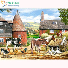 5D DIY Diamond Embroidery Landscape Full Drill Square Diamond Painting Horse Rhinestone Handmade Mosaic Farmhouse Decor XY1 2024 - buy cheap