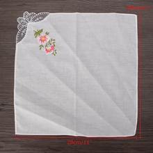 Vintage Cotton Women Hankies Embroidered Butterfly Lace Flower Hanky Floral Assorted Cloth Ladies Handkerchief Fabrics 6PCS25 2024 - buy cheap