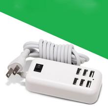 220V 6 Port Charging Socket Travel Multi-Port Fast Charge USB Charger Smart PLUG With Switch LED Status Display Light 2024 - buy cheap